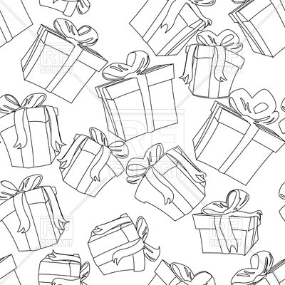 400x400 Seamless Pattern Made Of Sketch Gift Boxes Royalty Free Vector