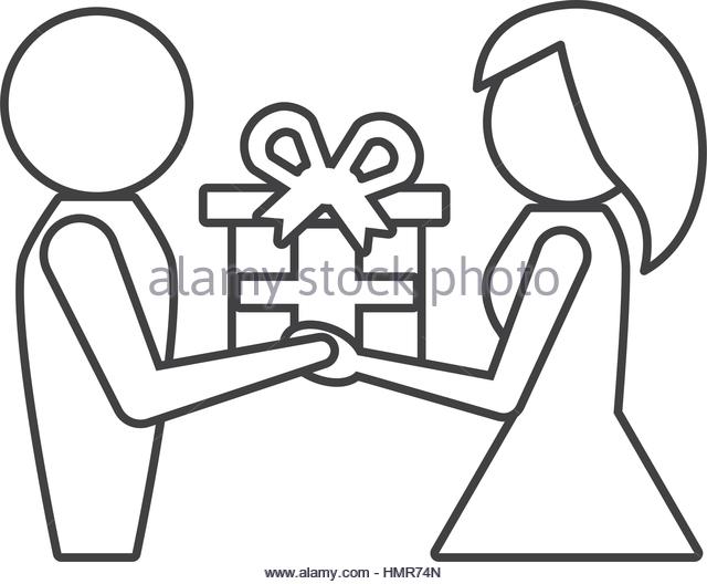 640x528 Giving Gift Stock Vector Images