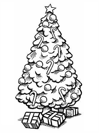 332x447 Christmas Tree Coloring