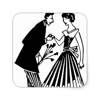 422x422 Couple Drawing Square Sticker