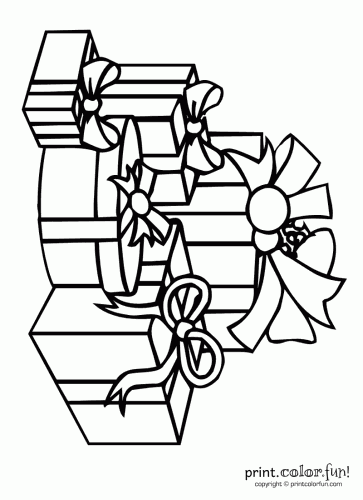 363x500 Pile Of Presents Coloring Page