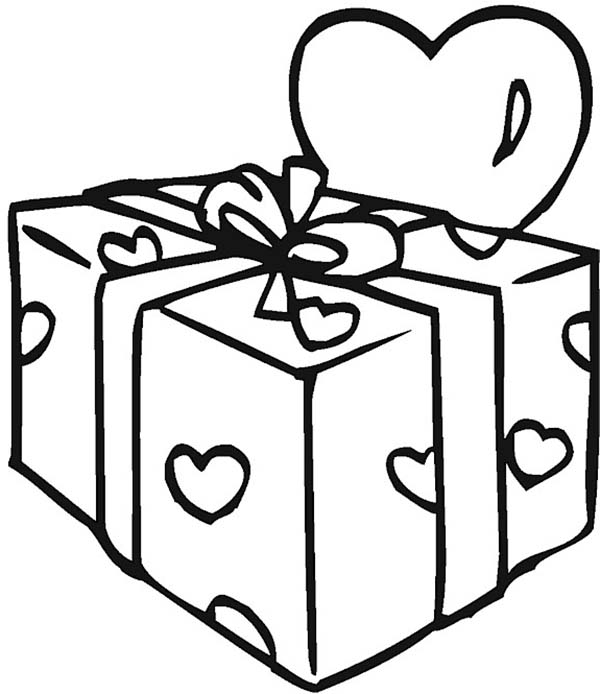 600x694 Preparing A Valentine's Day Gifts For Girfriend Coloring Page