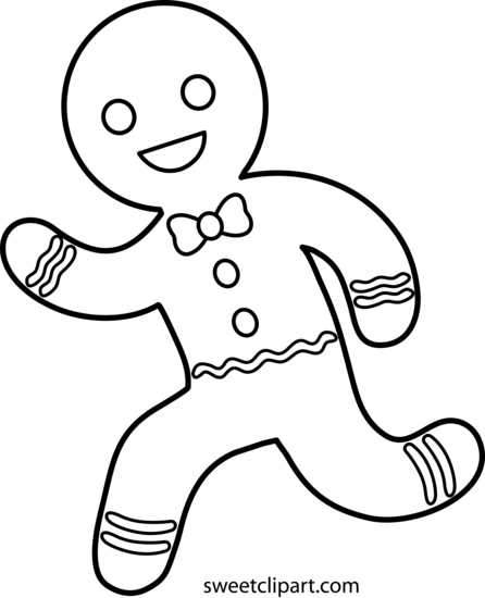446x550 Running Gingerbread Man Line Art