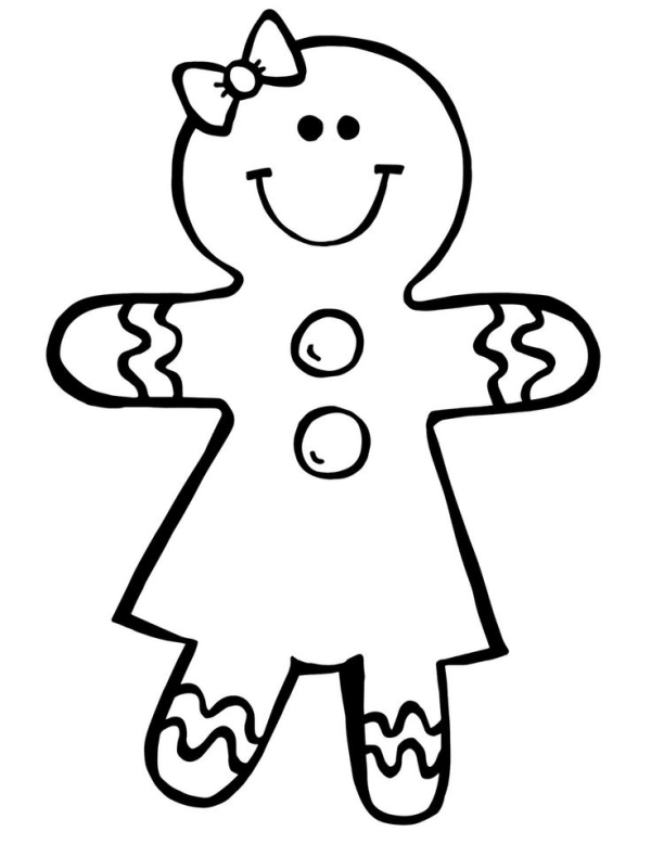 600x790 Gingerbread Girl Clipart Free