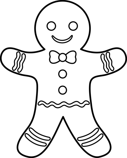 442x550 Gingerbread Man Lineart