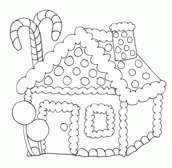 550x539 Easy Gingerbread House Coloring Pages Xmas Coloring Pages