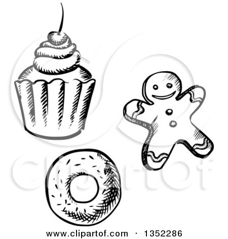 450x470 Clipart Of A Gingerbread Man Christmas Cookie