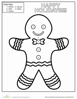 301x389 Gingerbread Man Color By Number Worksheet