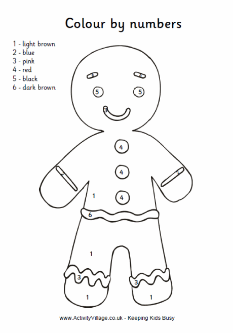 460x658 Gingerbread Man Colour By Numbers 2
