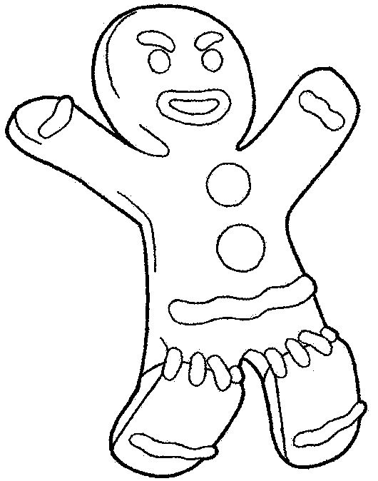 530x674 Shrek Coloring Pages Gingerbread Man