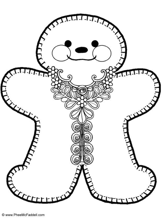 558x750 Coloring Page Gingerbread Man
