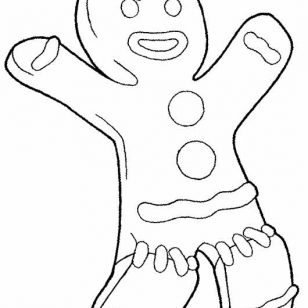 308x308 Hand Drawn Gingerbread Man Coloring Pages