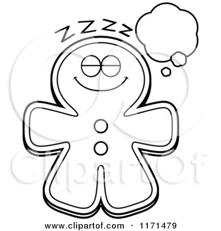450x470 Cartoon Clipart Of A Dreaming Gingerbread Man Mascot