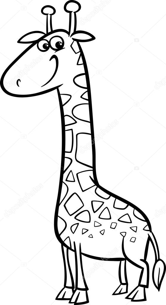 557x1024 Giraffe Cartoon Coloring Page Stock Vector Izakowski