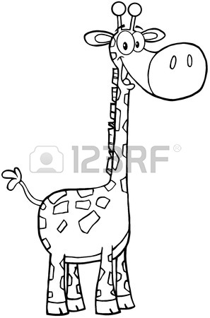 297x450 Outlined Giraffe Cartoon Mascot Character Royalty Free Cliparts