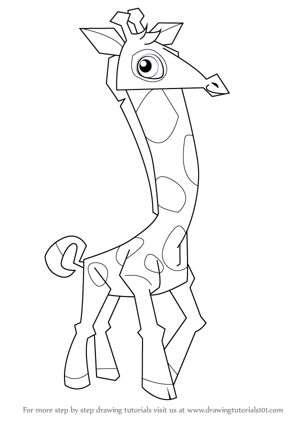 598x844 Learn How To Draw Giraffe From Animal Jam (Animal Jam) Step By