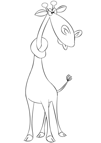 339x480 Cartoon Giraffe With Neck In A Knot Coloring Page Free Printable