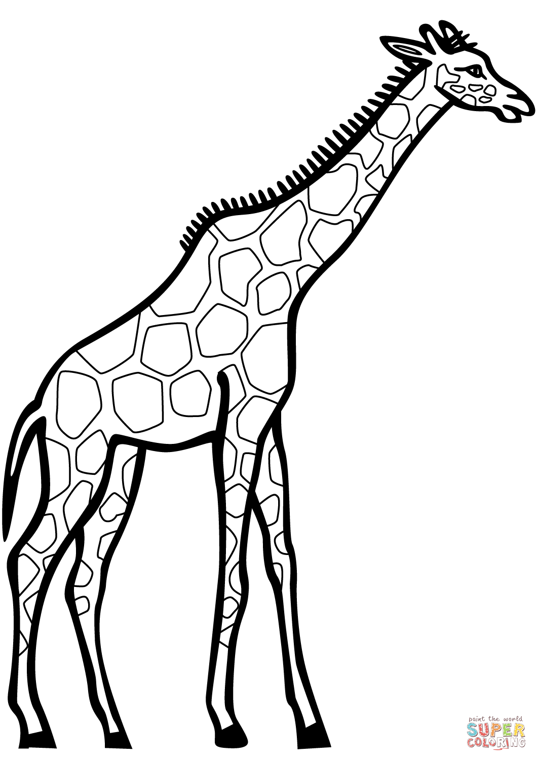 1060x1500 Coloring Pages Delightful Giraffe Coloring Page Two Cartoon