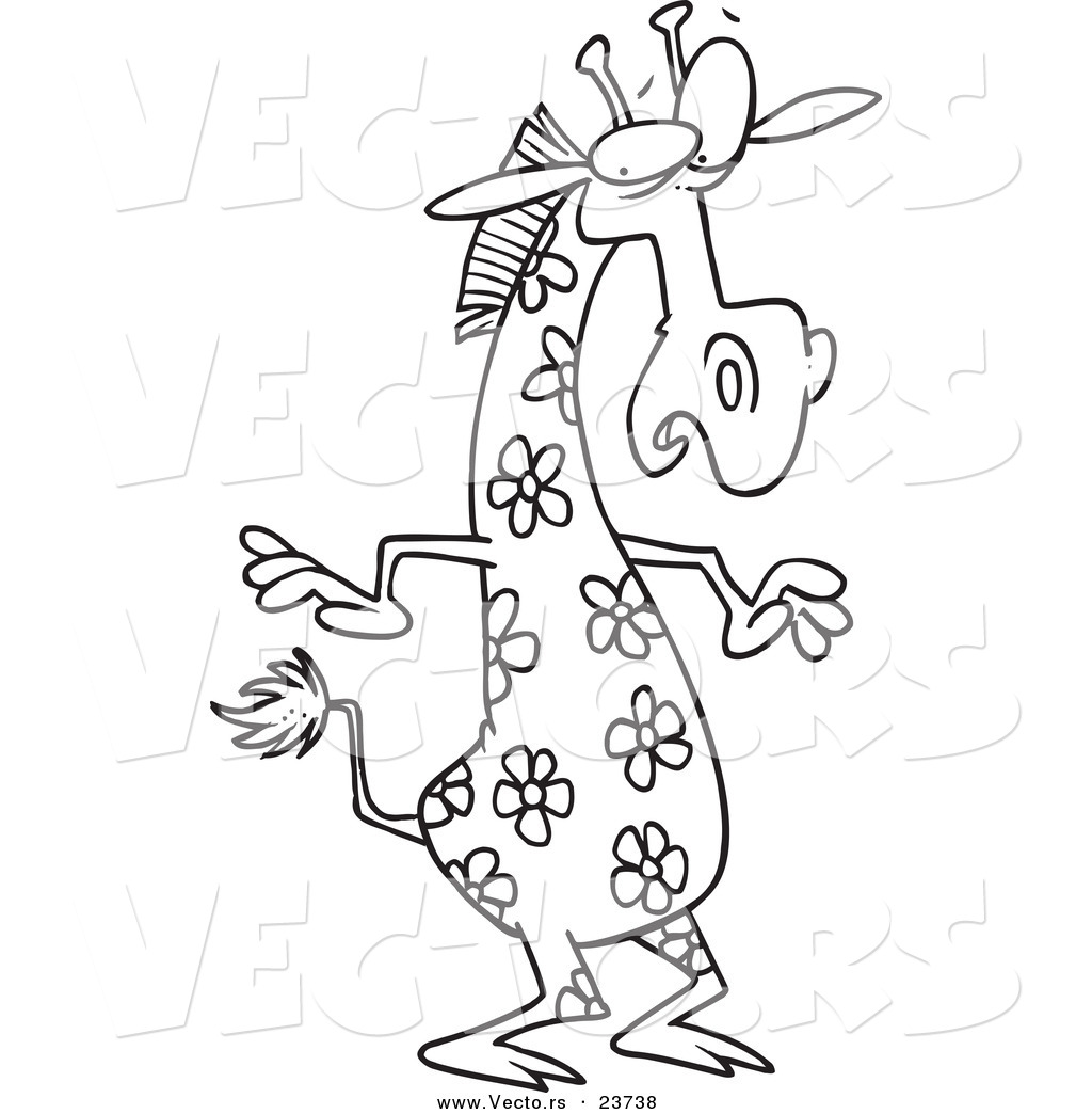 1024x1044 Vector Of A Cartoon Giraffe With Flower Spots