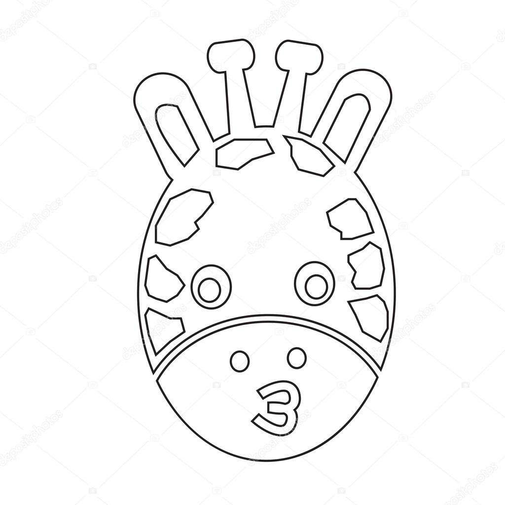 1024x1024 Giraffe Face Emotion Icon Illustration Sign Design Stock Vector