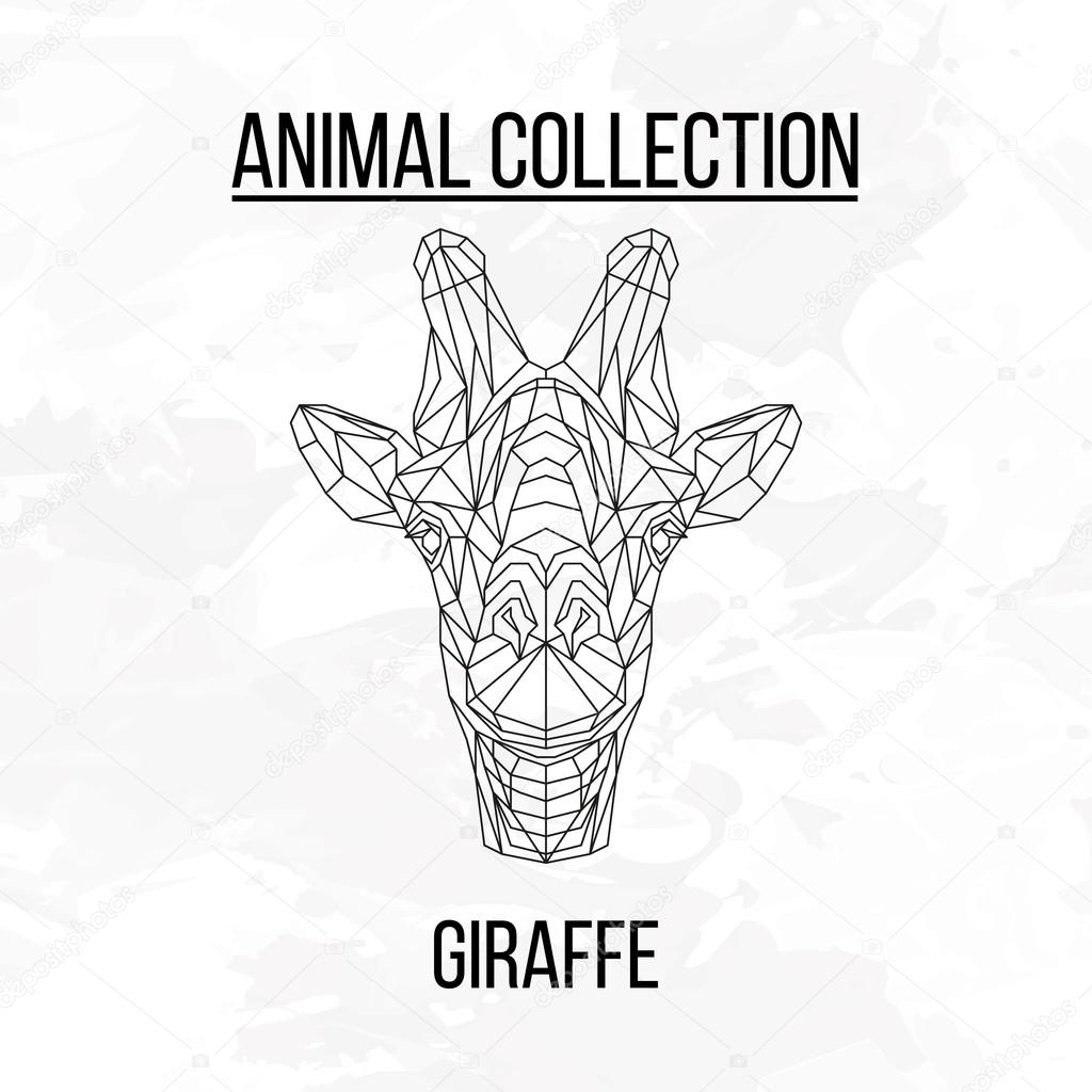 1024x1024 Geometric Giraffe Head Stock Vector