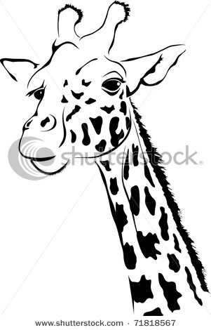 301x470 Giraffe Head Clipart Black And White