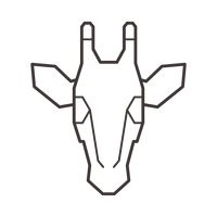 200x200 Giraffe Head Vector Image