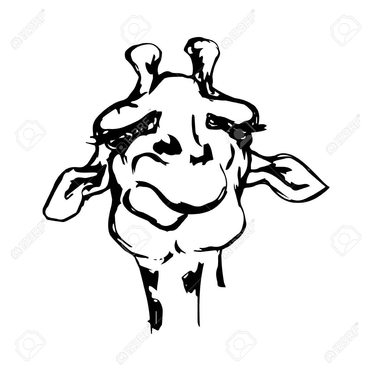 1300x1300 Graphic Image Of A Head Of A Giraffe On A White Background