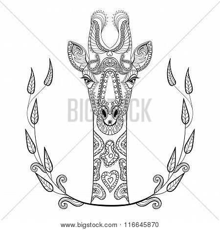 450x470 Zentangle Giraffe Head Totem Frame Vector Amp Photo Bigstock