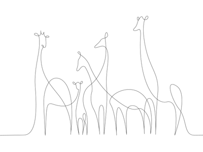 400x300 One Line Giraffes Baby Carol Giraffe, Tattoo