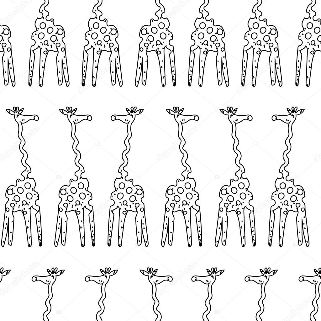 1024x1024 Giraffe Outline Seamless Vector Pattern Stock Vector Luckylili