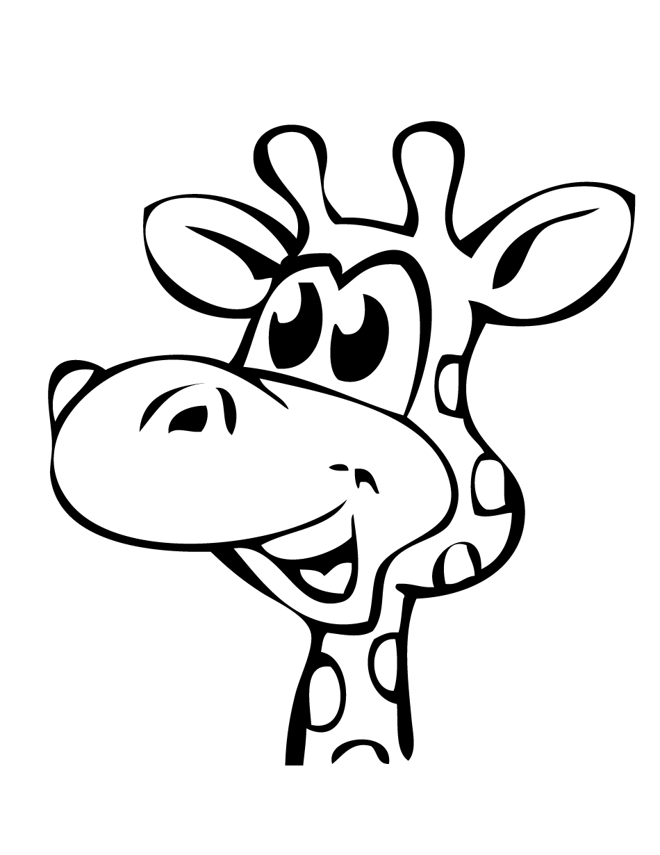 950x1230 Giraffe Head Clipart Black And White