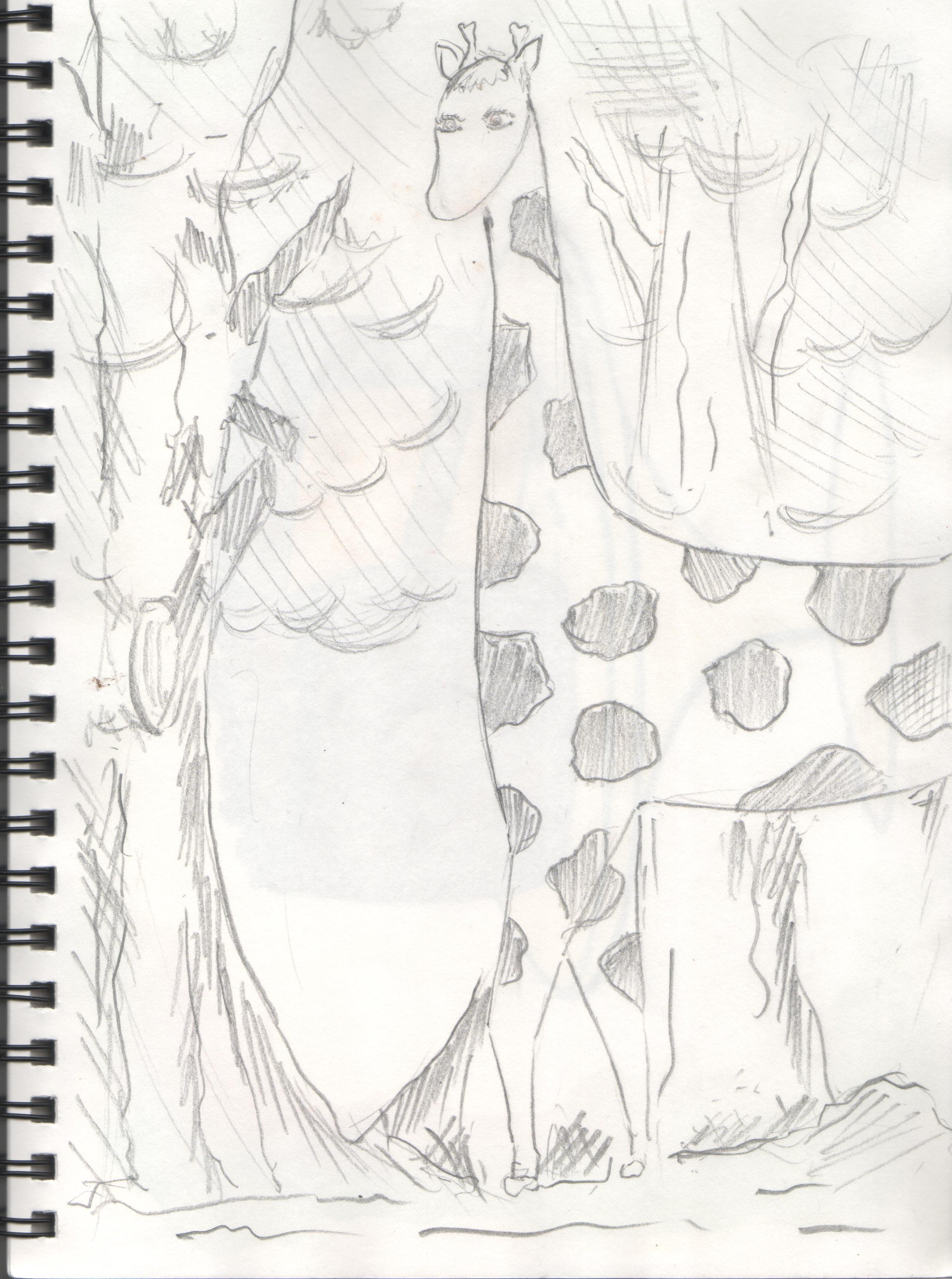 2483x3336 The Giraffe, Pencil On Paper.