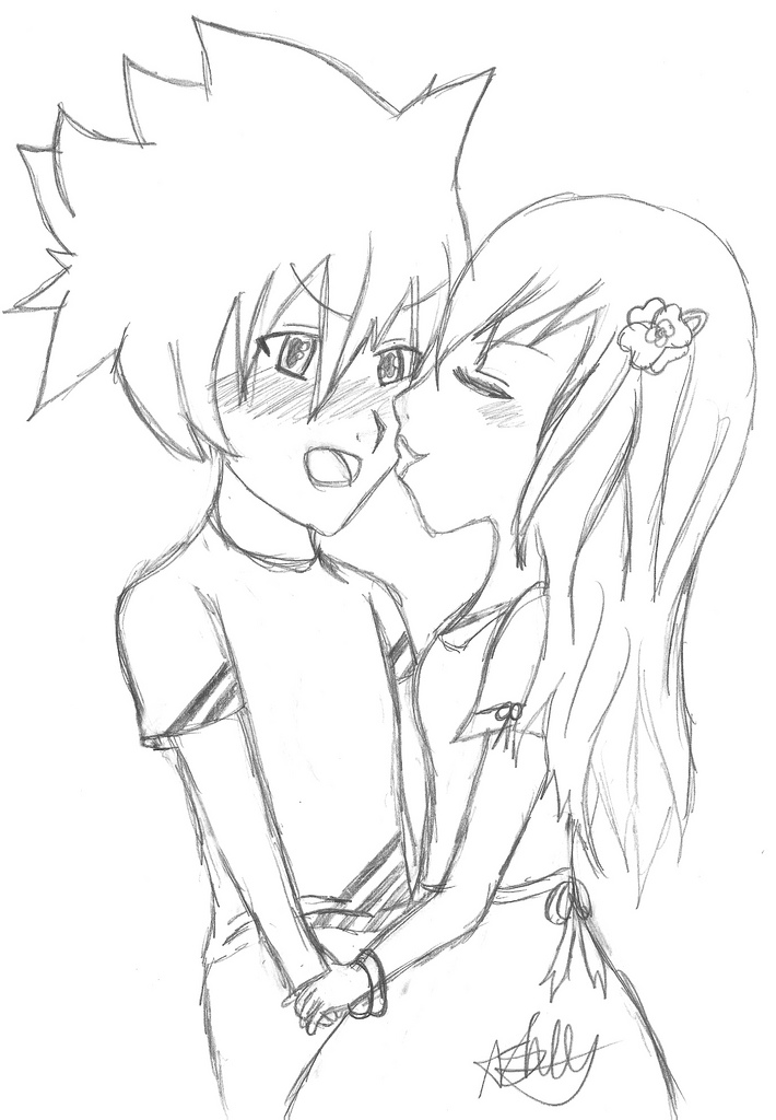 710x1024 Boy And Girl Kiss Sketch I Need To Work On It A Bit More.