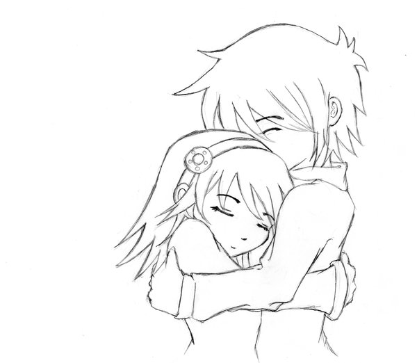 Girl And Boy Hugging Drawing at GetDrawings | Free download
