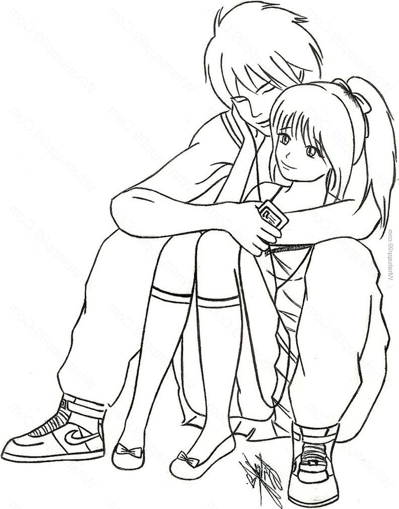 791x1010 Pencil Sketch Cute Boy Girl Image Image Of Cute Boy Amp Girl