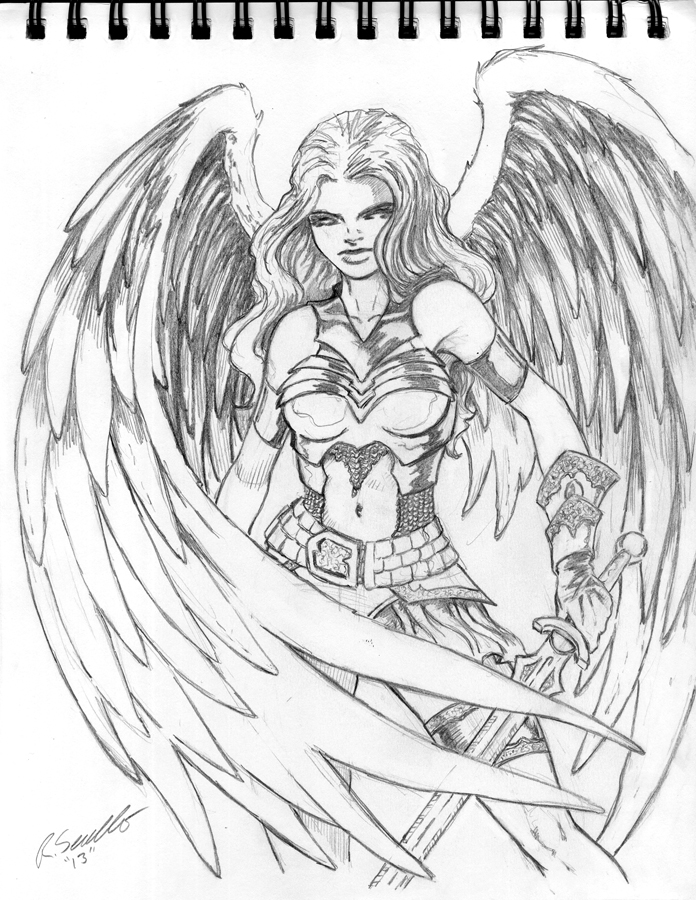 696x900 Angel Warrior By Pigbert