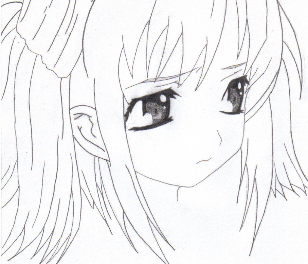 1024x878 How To Draw Beautiful Anime Girl Anime Sad Girl Sketch Anime Girl