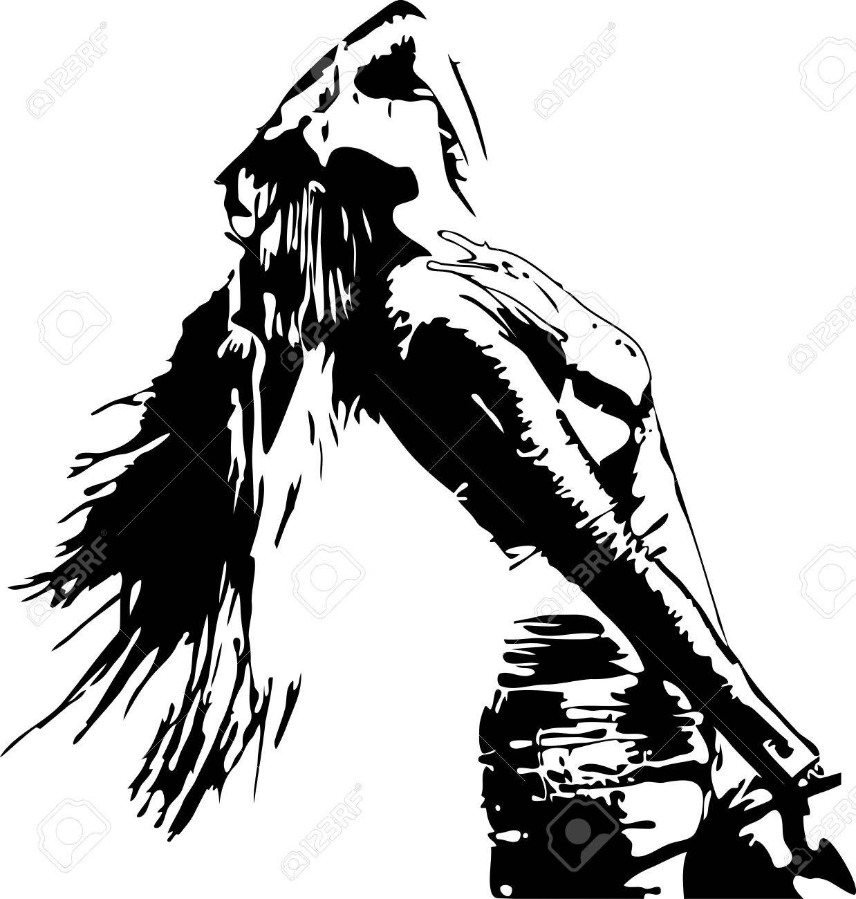 1238x1300 Girl With Her Head Thrown Back And The Developing Hair Isolated