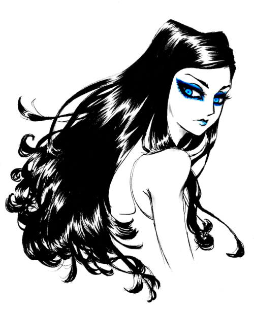 500x613 Blue Hair Drawing Tumblr