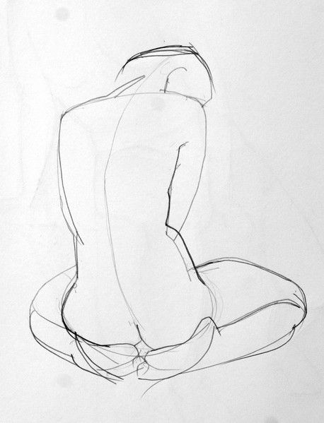458x599 Woman's Back Sketch