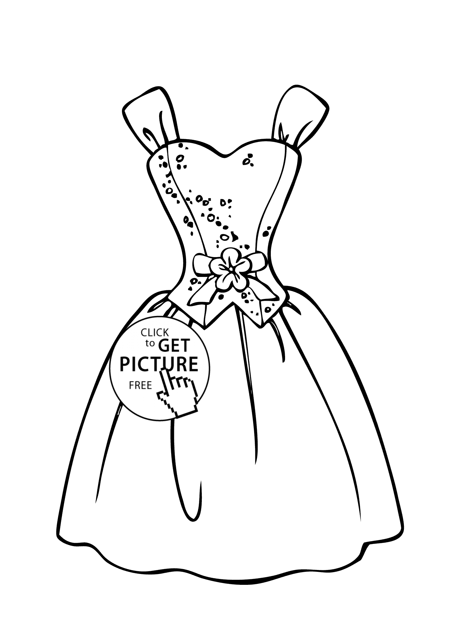 1483x2079 Barbie Dress Coloring Page For Girls, Printable Free Coloing