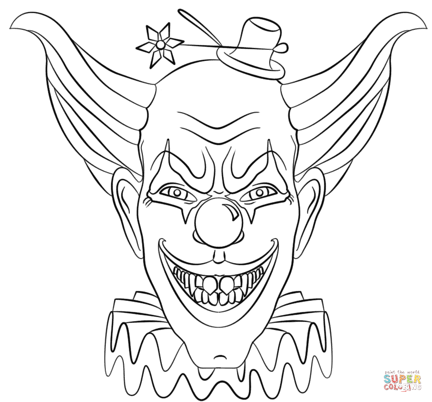 886x824 Clown Coloring Pages Free Printable Pictures