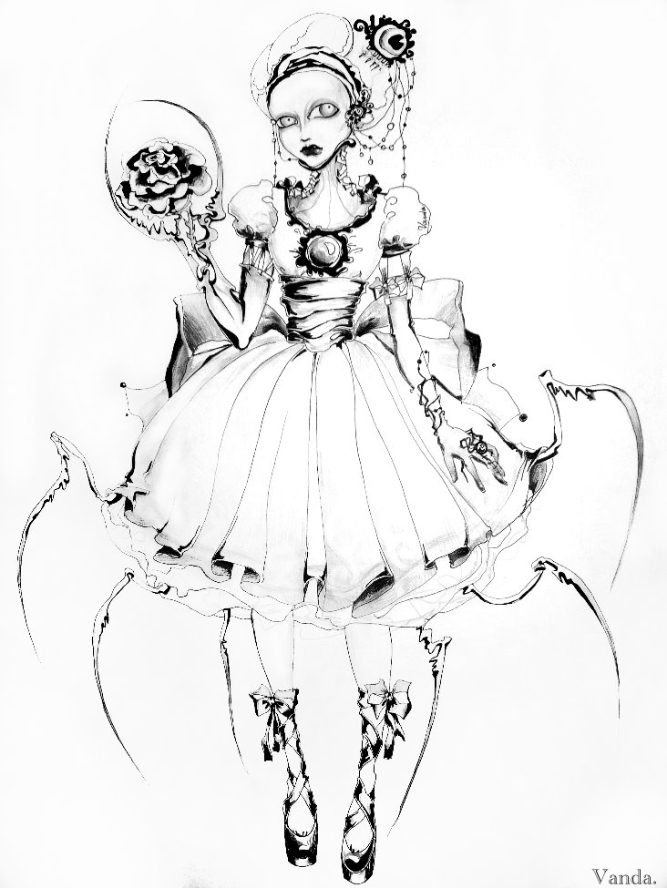 732x975 The Girl With A Handrose By Mad Girl Clown