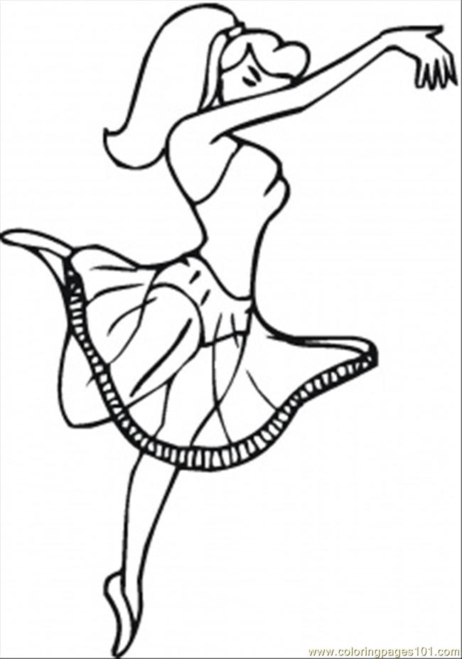 650x928 Girl Is Dancing Ballet Coloring Page