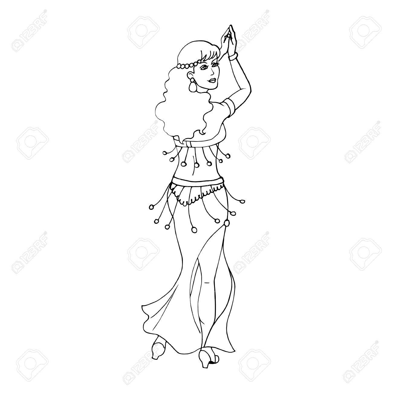 1300x1300 Vector Illustration Of A Dancing Girl On An Isolated White