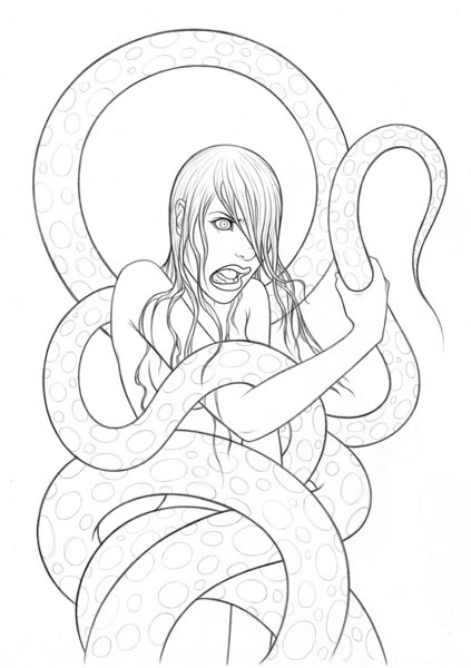 423x600 Tara Mcpherson Art Drawings Drawings Snake Girl Drawing