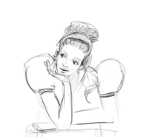 502x479 Preston Farr Sketchblog Sketch 42 July 16 2010 Girl Daydreaming