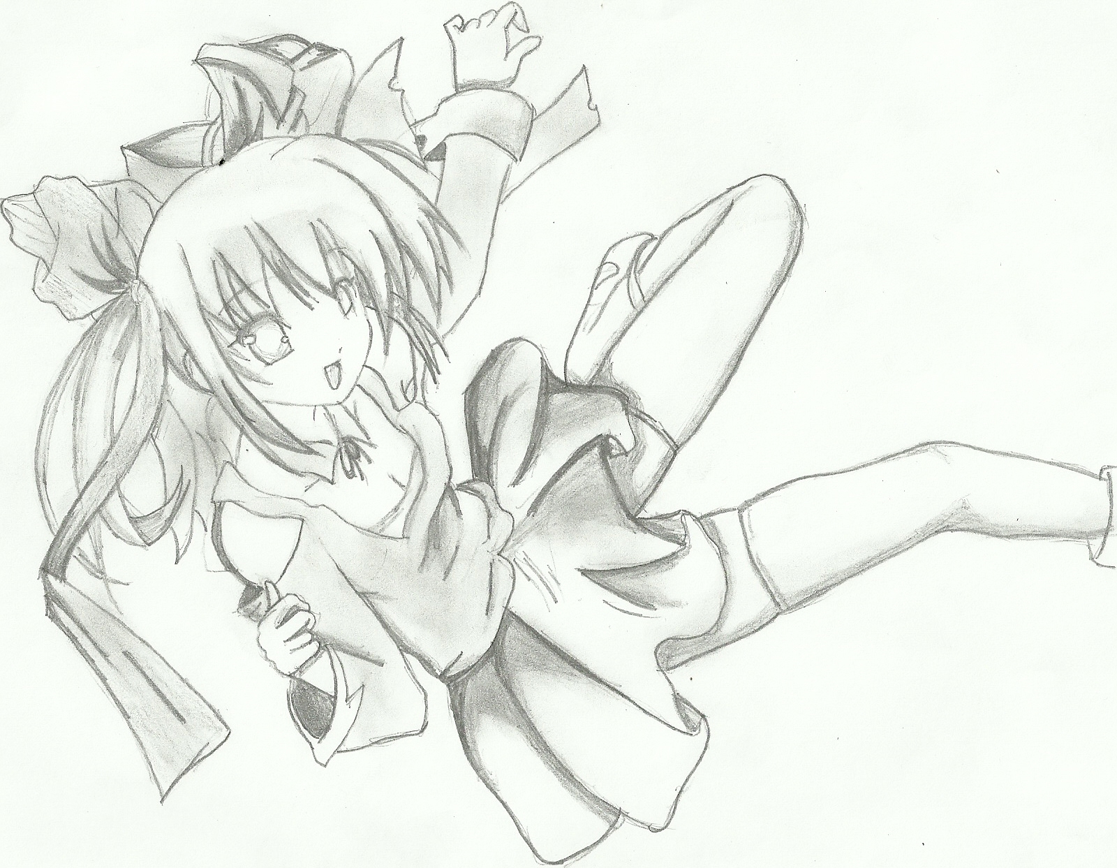 1600x1243 Anime Girl .falling By Skullygibs