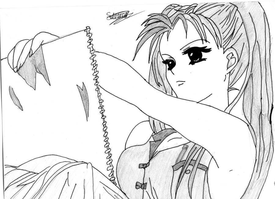 900x651 Anime Girl Drawing By Flashtheteddy